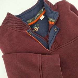 Orvis Sweater Men's Size XX Large Burgundy Zipper Pullover